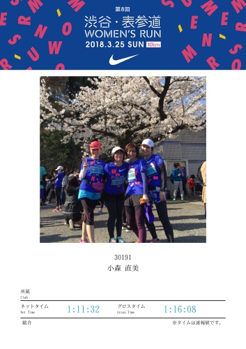表参道マラソン完走証